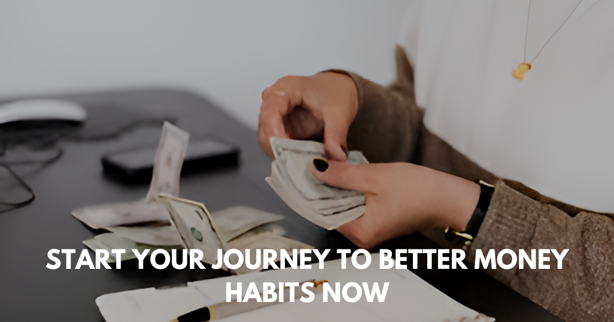 Person in white and brown outfit counting cash on a black desk with papers and tech devices.