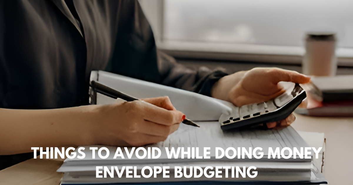 Person calculating expenses with pen and calculator on planner at a desk with coffee cup.