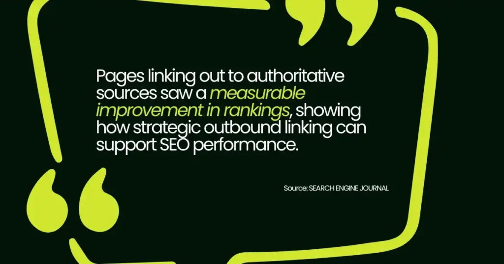 Pages linking to authoritative sources see measurable SEO ranking improvements.