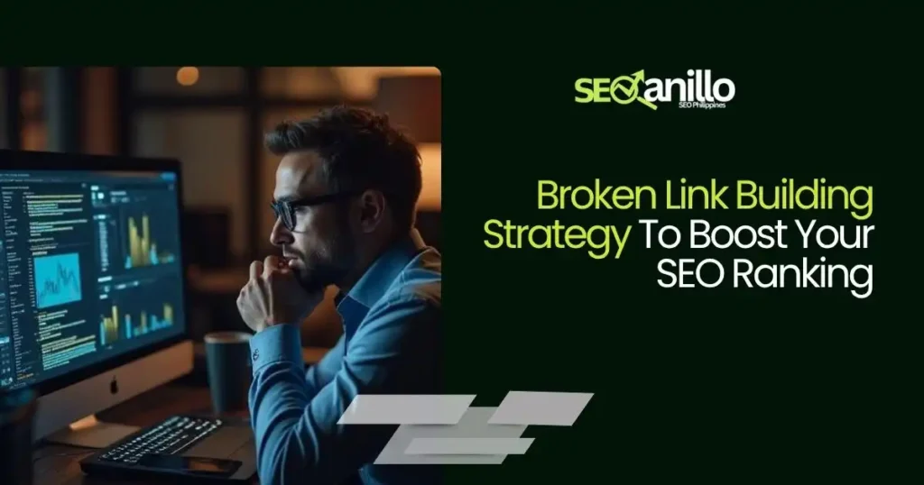 Broken link building strategy analysis on desktop to improve SEO ranking
