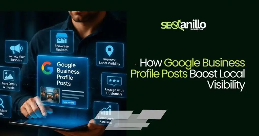 Google Business Profile posts displayed on a business dashboard to improve local visibility.
