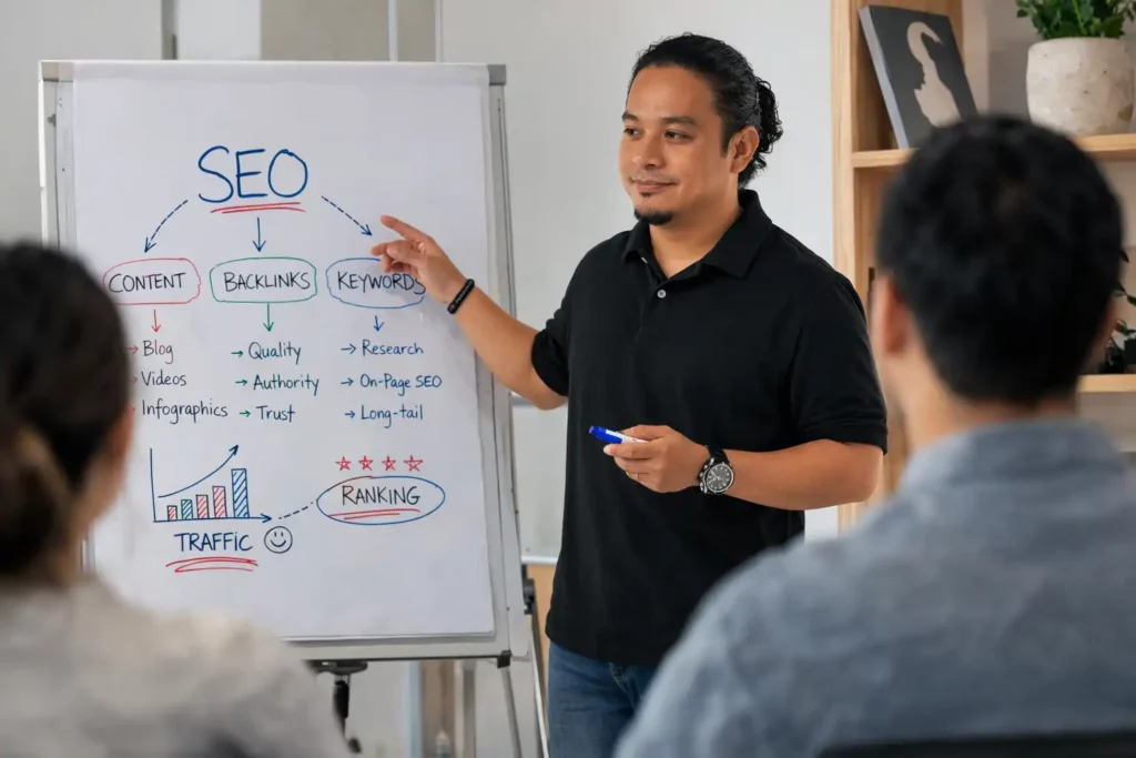 seo presentation in modern office sam seo philippines