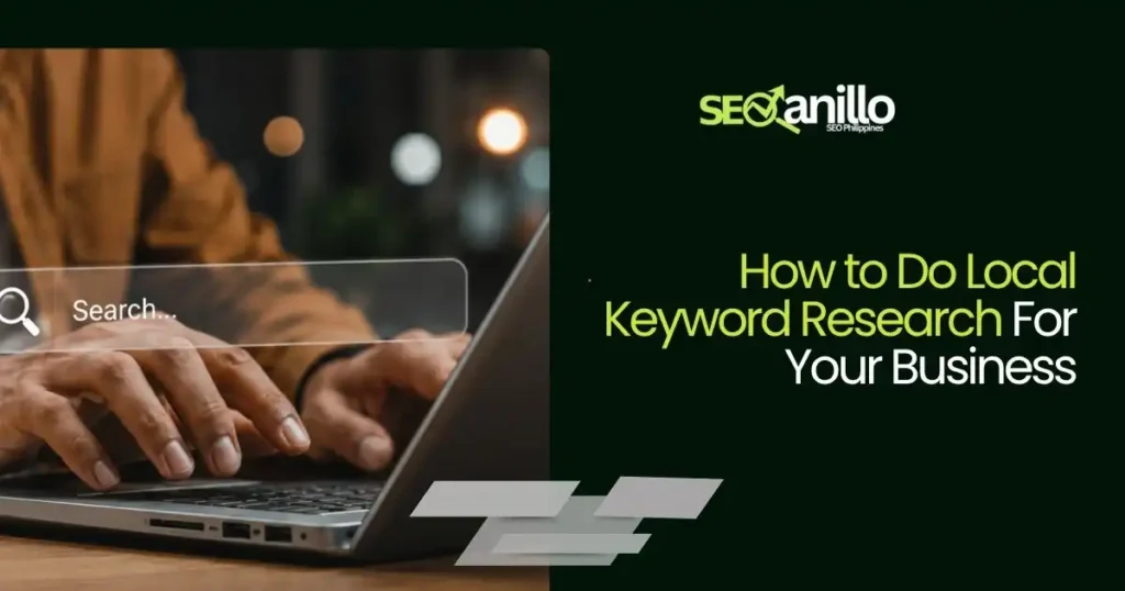 How to do local keyword research guide shown on a laptop for business SEO strategy