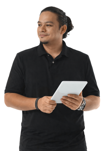 sam seo philippines holding a bond paper